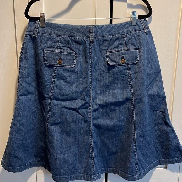 L.L. Bean Blue Denim Midi Skirt - Picture 2 of 3